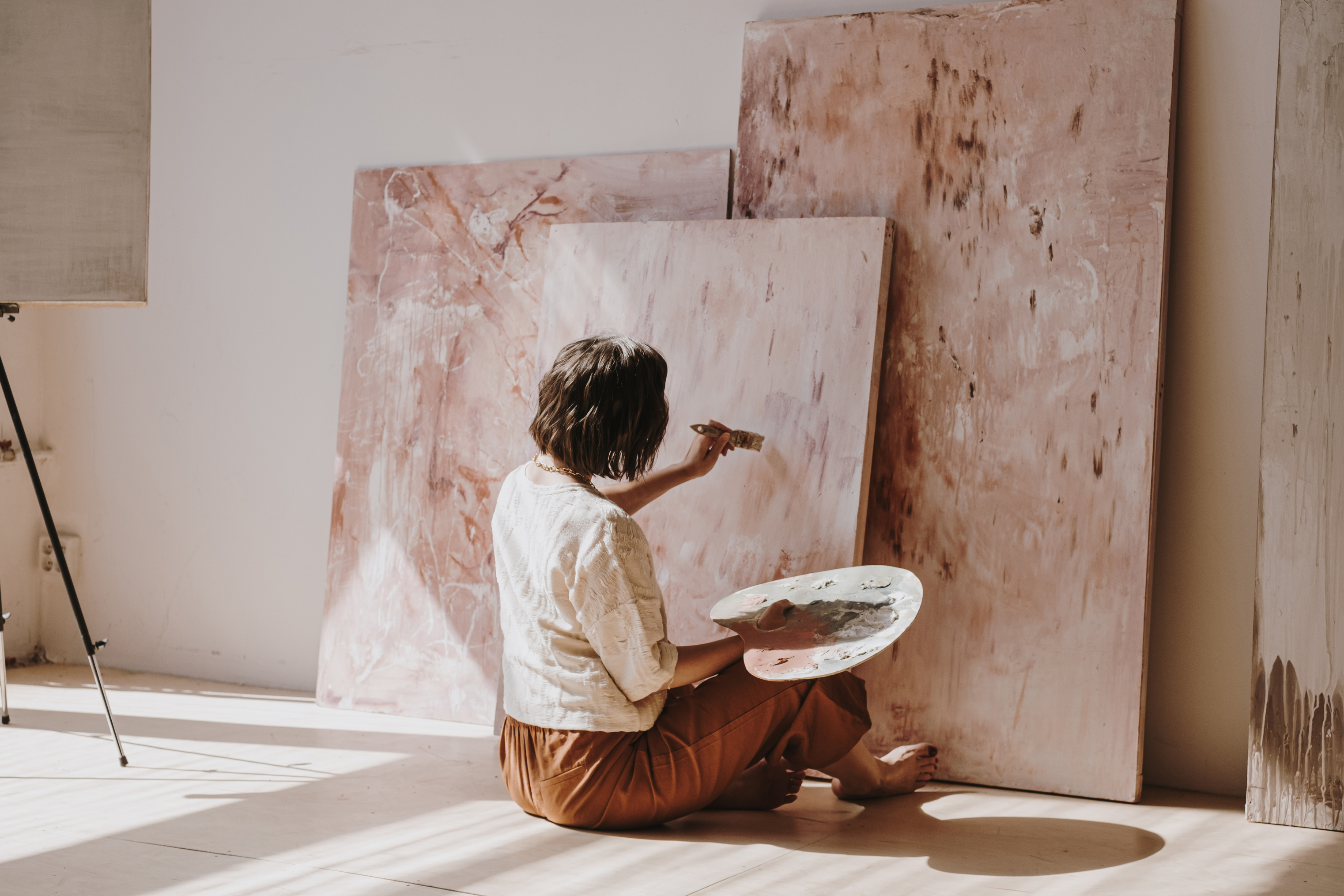 Woman Painting in Studio 